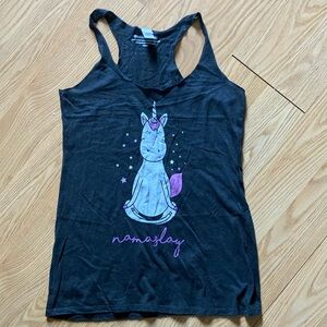 Tultex Black and Purple Fitted Sleeveless Tank Top